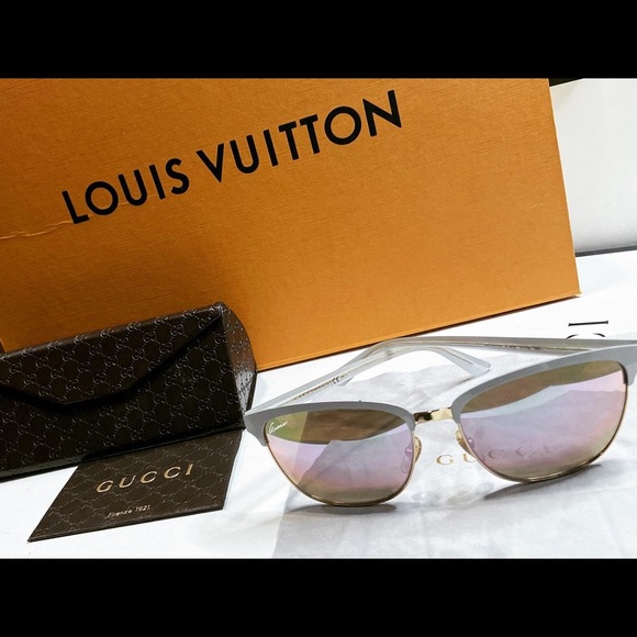 Gucci White/Multicolour GG Sunglasses - Picture 3 of 7